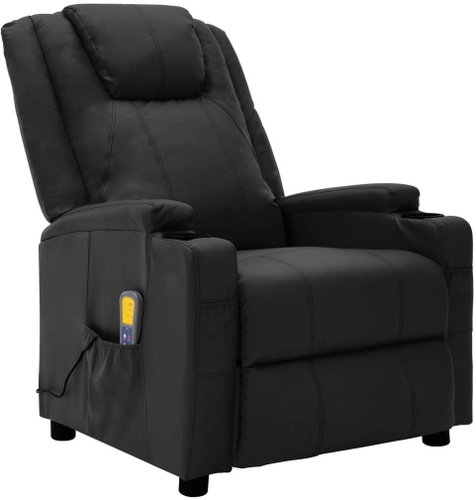 Massage reclining chair black artificial leather Main image Massage reclining chair black artificial leather - Massage Chair - Main image