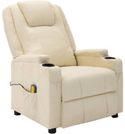 Massage recliner chair cream white faux leather - Massage Chair
