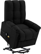 Zvedací masážní polohovací křeslo černé textil - Massage Chair