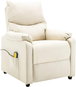 Massage Chair Massage reclining chair cream textile - Masážní křeslo