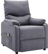 Massage reclining chair light grey textile - Massage Chair
