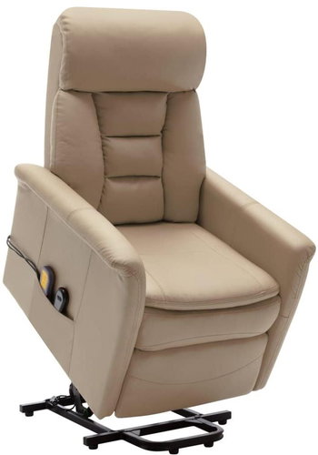 Zvedací masážní polohovací křeslo cappuccino umělá kůže - Massage Chair - Main image