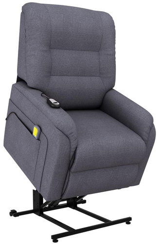 Elektrické zvedací masážní polohovací křeslo tmavě šedé textil - Massage Chair - Main image