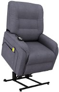 Elektrické zvedací masážní polohovací křeslo tmavě šedé textil - Massage Chair