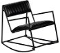 Rocking chair black genuine leather - Rocking Chair