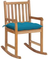 Rocking chair with light blue cushion solid teak - Rocking Chair