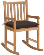 Rocking chair with taupe cushion solid teak - Rocking Chair