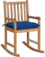 Rocking chair with blue cushion solid teak - Rocking Chair