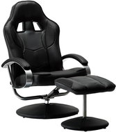 Sportovní polohovací židle s podnožkou černá umělá kůže - Křeslo