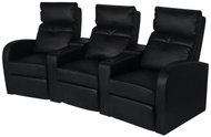 Polohovací trojsedačkové křeslo umělá kůže černá - Křeslo
