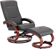 SHUMEE polohovací křeslo, textil, světle šedé - Křeslo