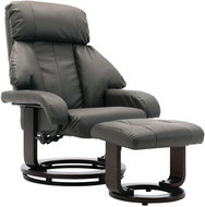 Polohovací TV křeslo s podnožkou šedé umělá kůže - Křeslo
