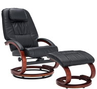 Polohovací křeslo s podnožkou černé umělá kůže - Křeslo