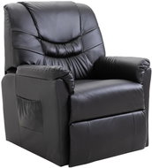 Polohovatelné křeslo černé umělá kůže - Křeslo