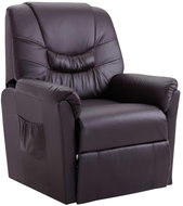 Polohovací křeslo hnědé umělá kůže - Křeslo