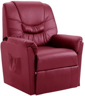 Polohovací křeslo vínové umělá kůže - Křeslo