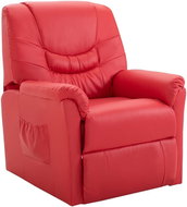 Polohovatelné křeslo červené umělá kůže - Křeslo