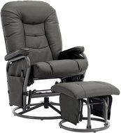 Polohovací křeslo s podnožkou šedé umělá kůže - Křeslo