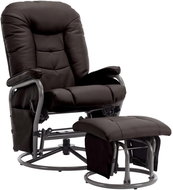 Polohovací křeslo s podnožkou hnědé umělá kůže - Křeslo