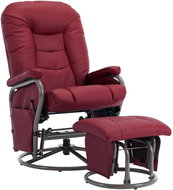 Polohovací křeslo s podnožkou vínové umělá kůže - Křeslo