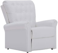 Polohovatelné křeslo bílé umělá kůže - Křeslo