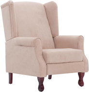 Polohovací křeslo krémové textil - Křeslo