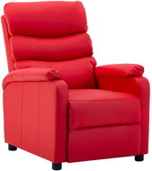 Polohovací křeslo červené umělá kůže - Křeslo