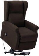 Zvedací křeslo tmavě hnědé textil - Křeslo