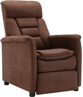 Polohovací křeslo hnědé umělá broušená kůže - Křeslo