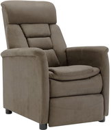 Polohovací křeslo taupe umělá broušená kůže - Křeslo