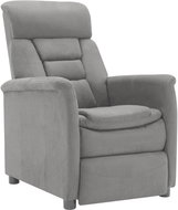 Polohovací křeslo světle šedé umělá broušená kůže - Křeslo