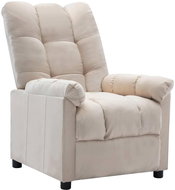 Polohovací křeslo krémové textil - Křeslo