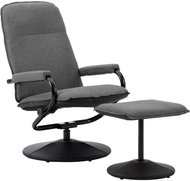 Polohovací křeslo s podnožkou světle šedé textil - Křeslo