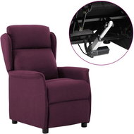 Elektrické polohovací křeslo fialové textil - Křeslo