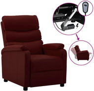 Elektrické polohovací křeslo vínové umělá kůže - Křeslo