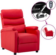 Elektrické polohovací křeslo červené umělá kůže - Křeslo