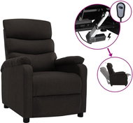 Elektrické polohovací křeslo tmavě hnědé textil - Křeslo