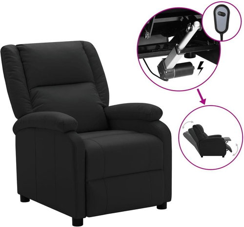 Elektrické TV křeslo černé umělá kůže - Křeslo - Main image