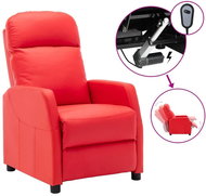 Elektrické polohovací křeslo červené umělá kůže - Křeslo