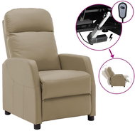 Elektrické polohovací křeslo cappuccino umělá kůže - Křeslo