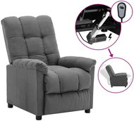 Elektrické polohovací křeslo světle šedé textil - Křeslo