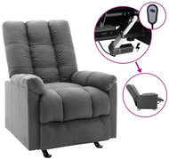 Elektrické polohovací křeslo světle šedé textil - Křeslo