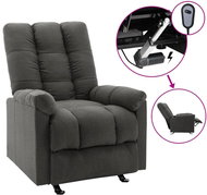 Elektrické polohovací křeslo tmavě šedé textil - Křeslo