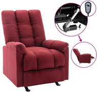 Elektrické polohovací křeslo vínové textil - Křeslo