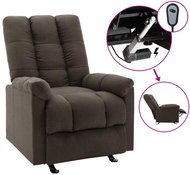 Elektrické polohovací křeslo tmavě hnědé textil - Křeslo