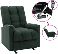 Elektrické polohovací křeslo tmavě zelené textil - Křeslo