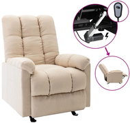 Elektrické polohovací křeslo krémové textil - Křeslo