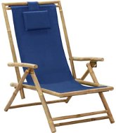 Polohovací relaxační křeslo námořnicky modré bambus a textil - Křeslo