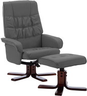 Polohovací křeslo s podnožkou šedé umělá kůže - Křeslo