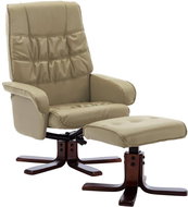Polohovací křeslo s podnožkou cappuccino umělá kůže - Křeslo